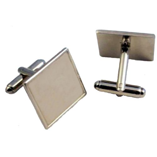 Cufflink Pair Square 18mm silver